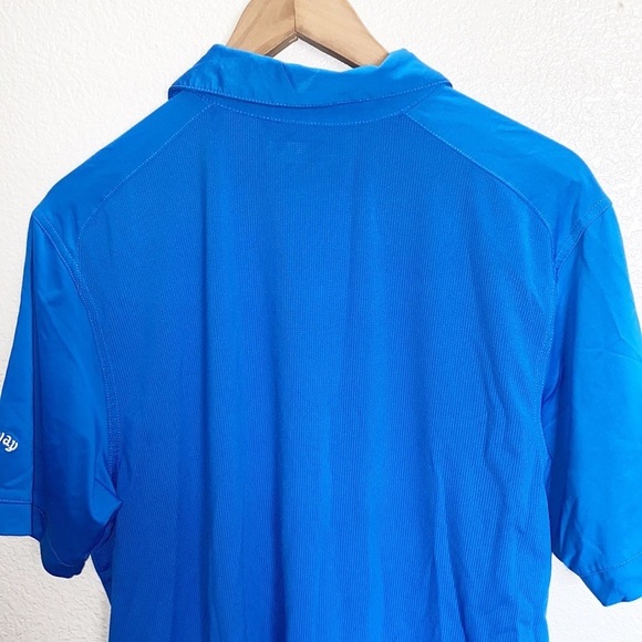 Callaway Opti-Dri Blue And White Moisture Management Mens Golf Polo - Picture 7 of 8